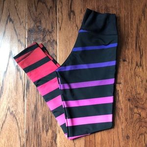 Multi colored striped leggings